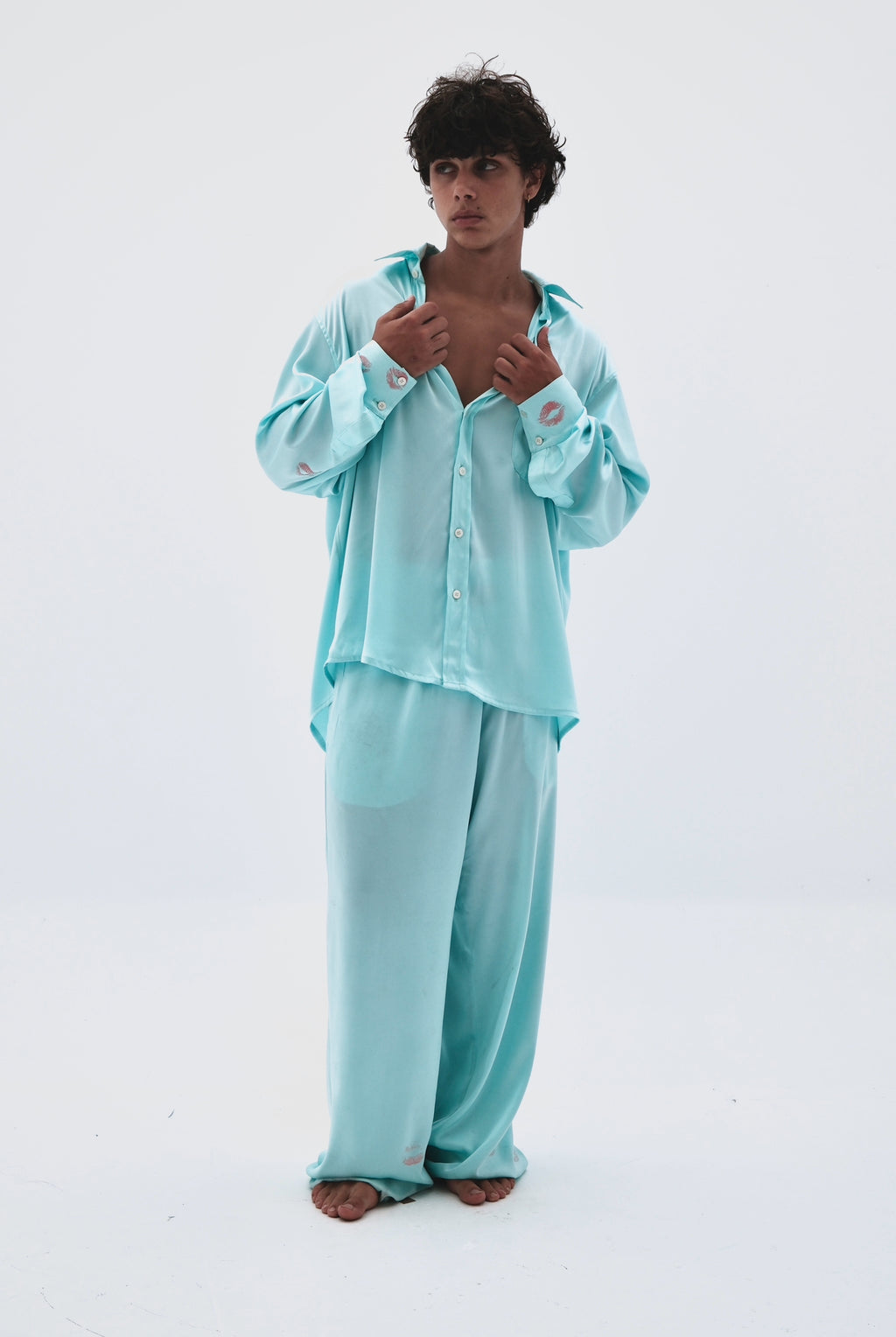pantalon bisou turquoise