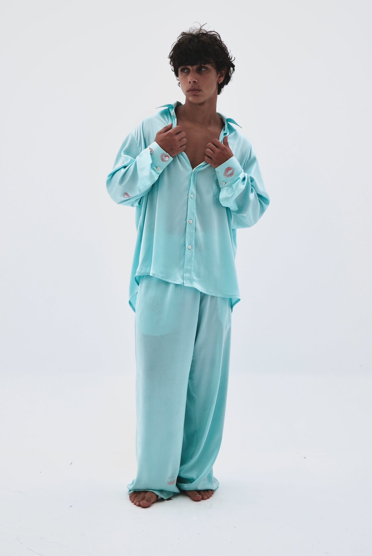 pantalon bisou turquoise