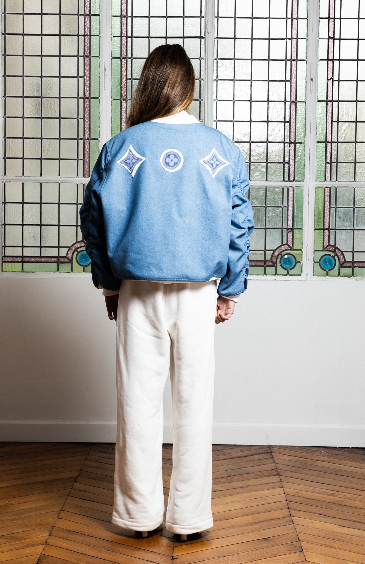 Bomber upcyclé sky towel