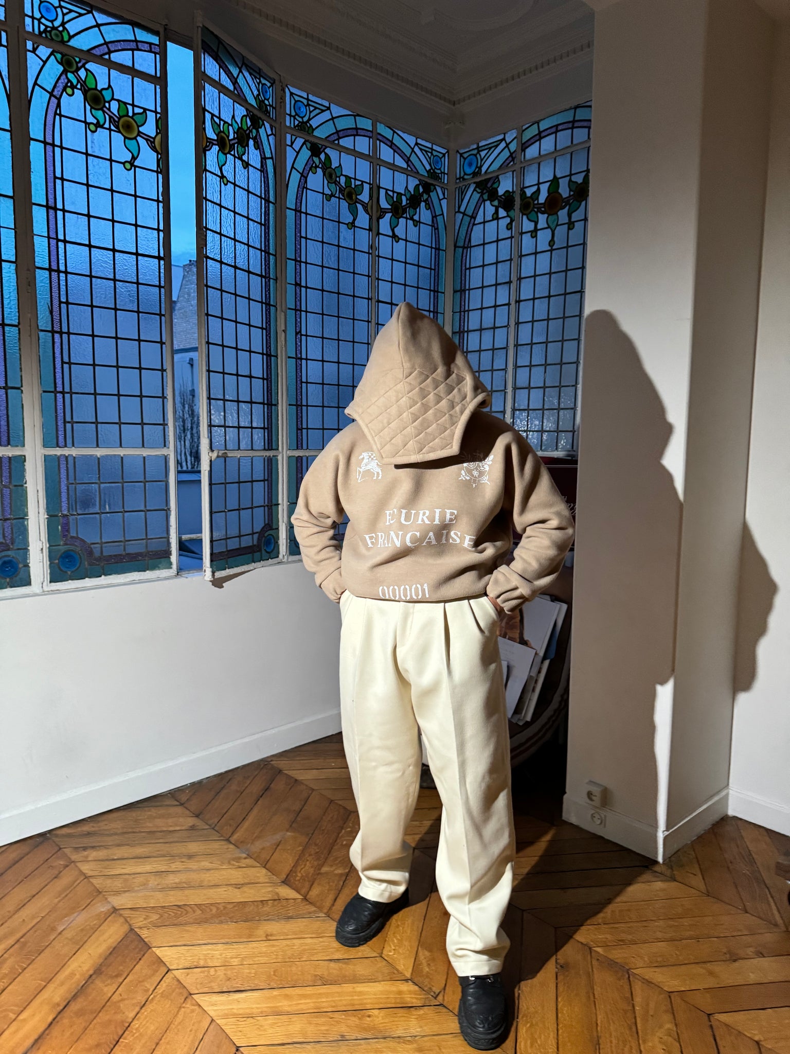 Hoodie écurie camel