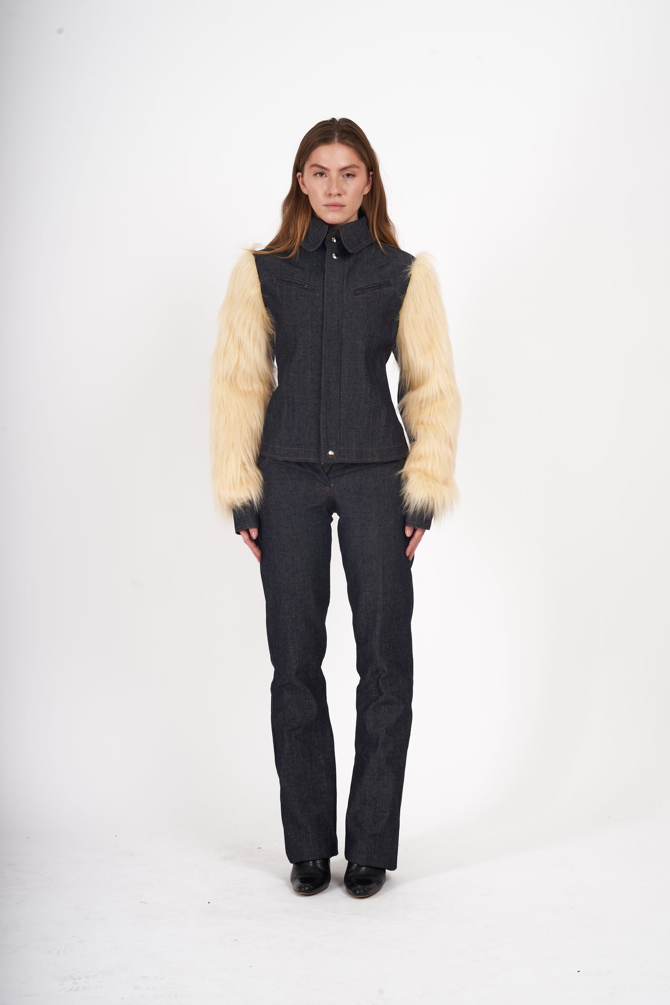 Veste Denim faux Fur