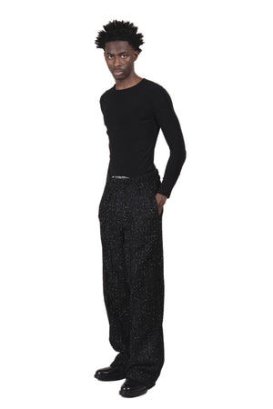 Pantalon en tweed noir