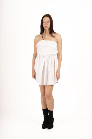 Optical strapless dress