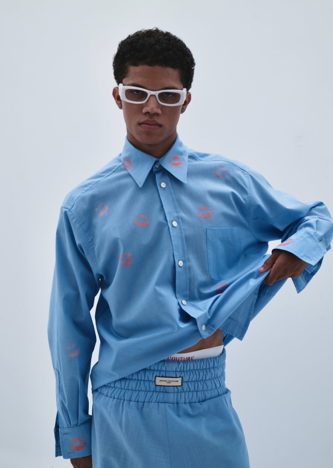 Chemise bisou bleu