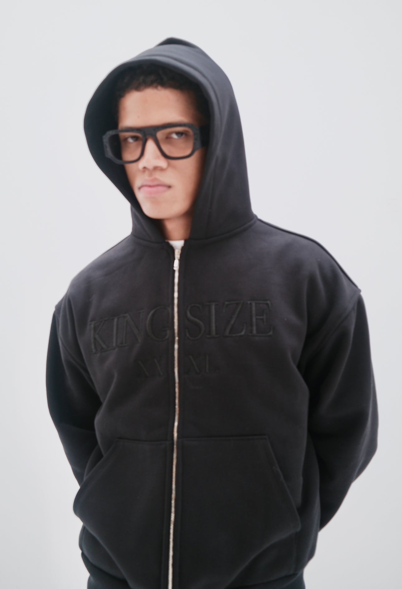 hoodie zippé kingsize noir