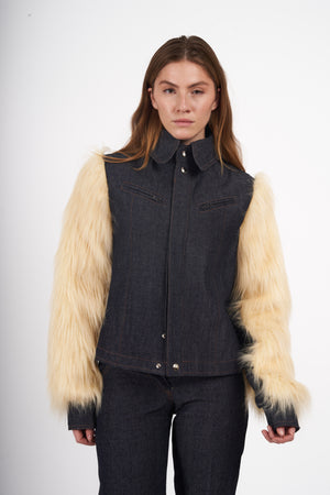 Veste Denim faux Fur