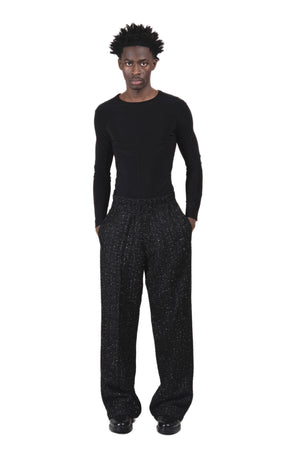 Pantalon en tweed noir