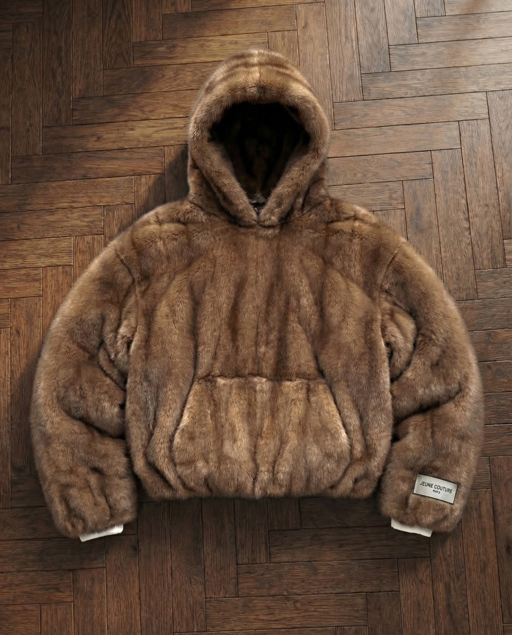 Hoodie fourrure vison
