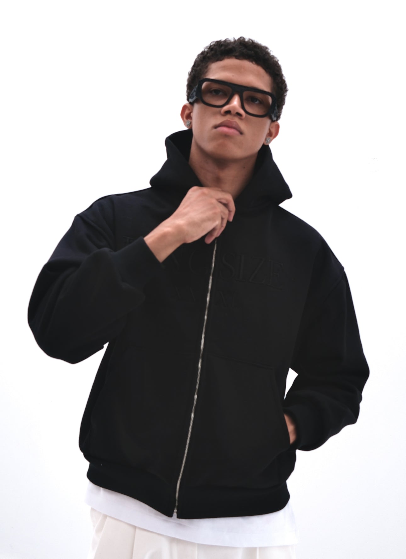 hoodie zippé kingsize noir