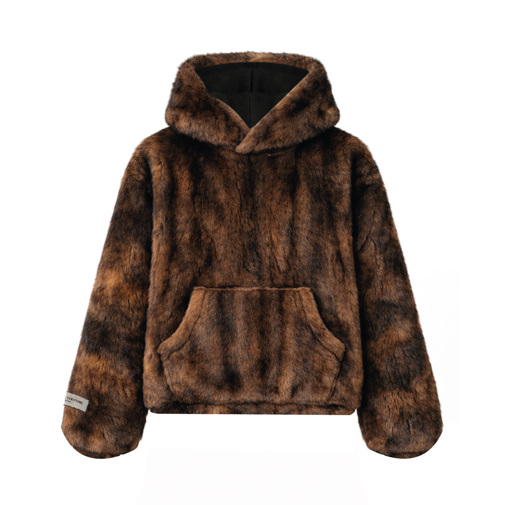 Hoodie fourrure vison