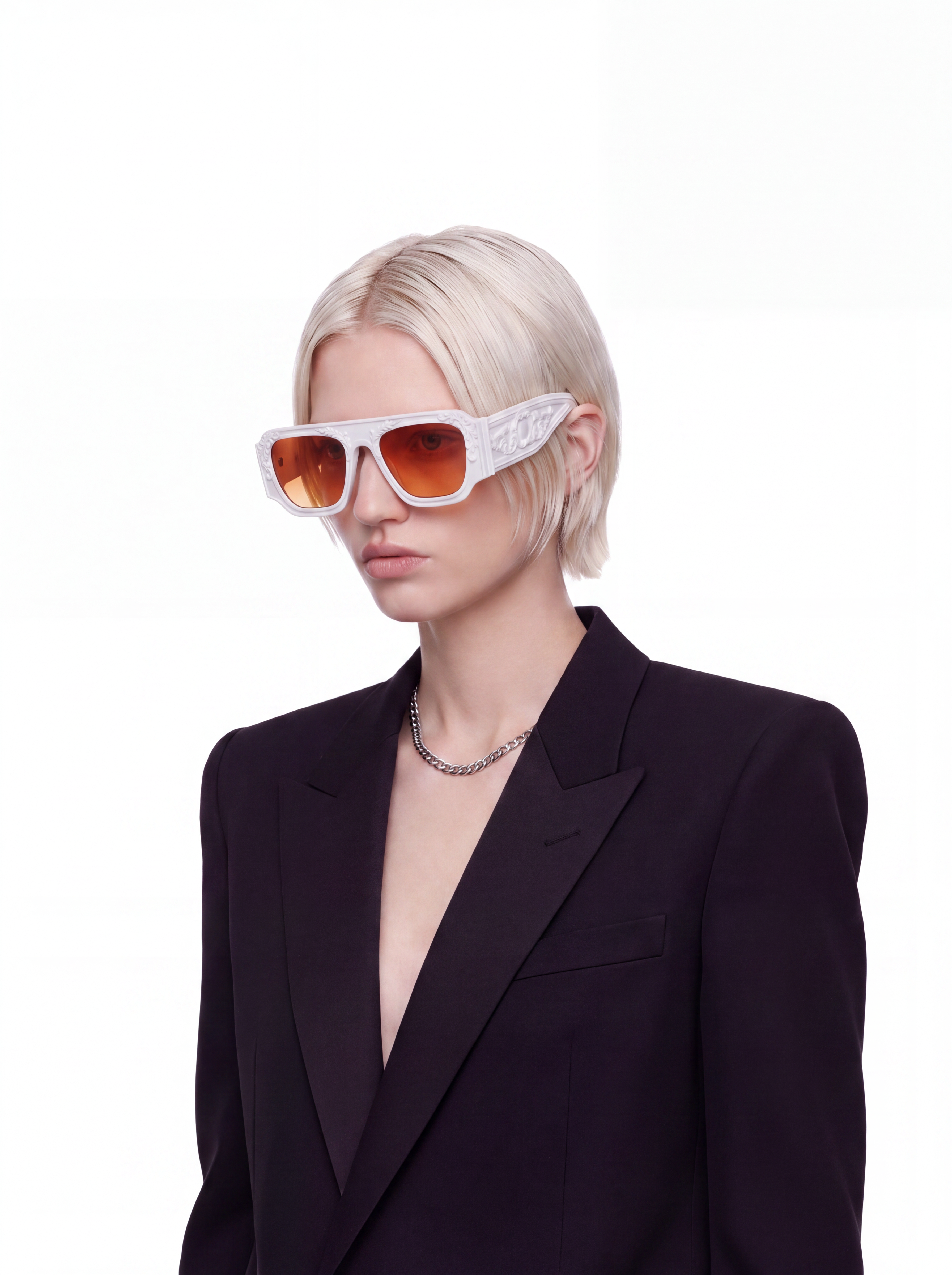 Blanc aviateur orange