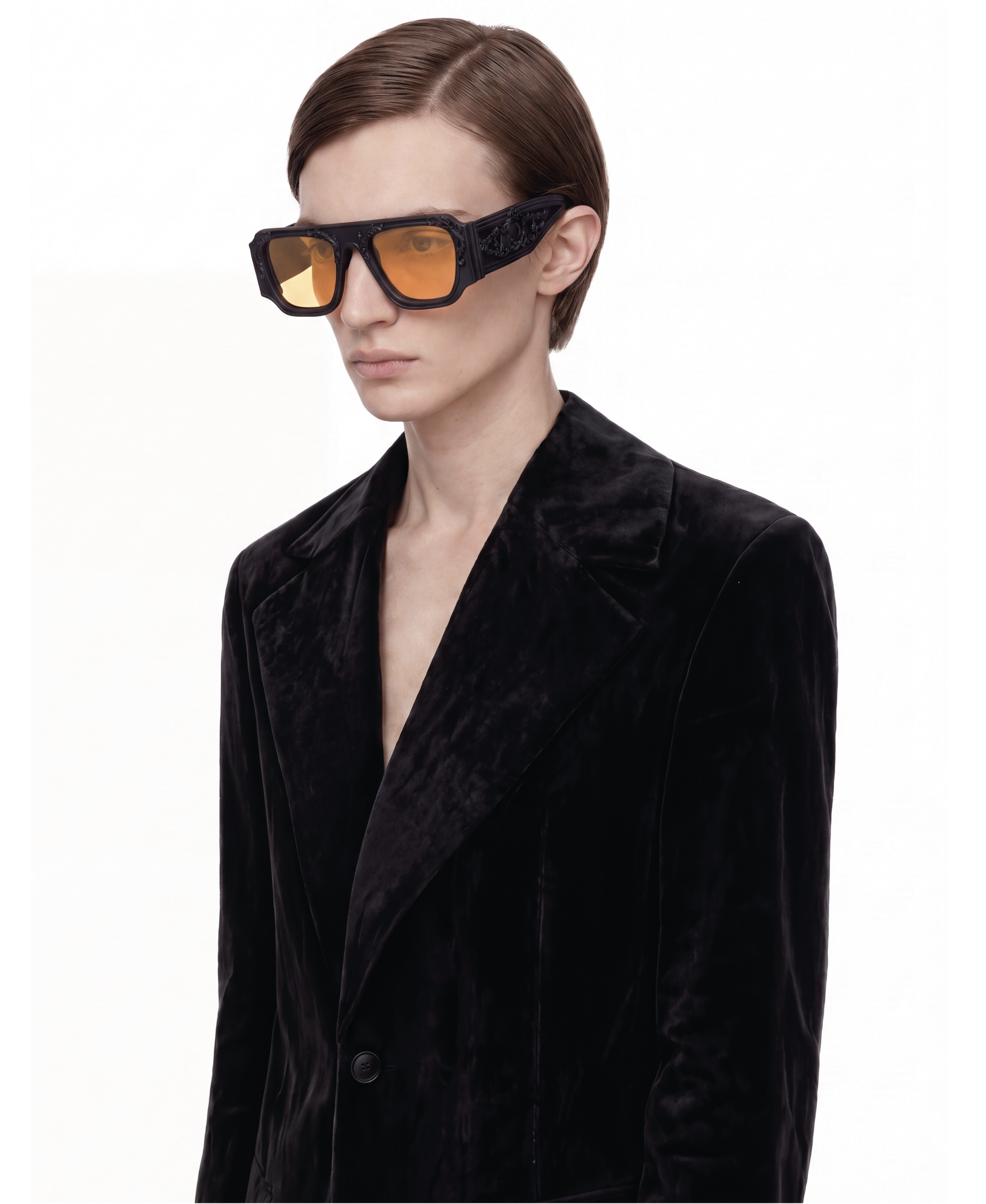 Noir aviateur orange