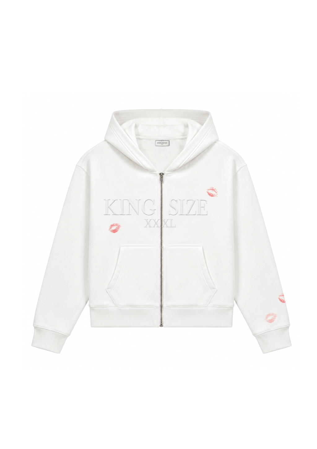 hoodie zippé kingsize blanc