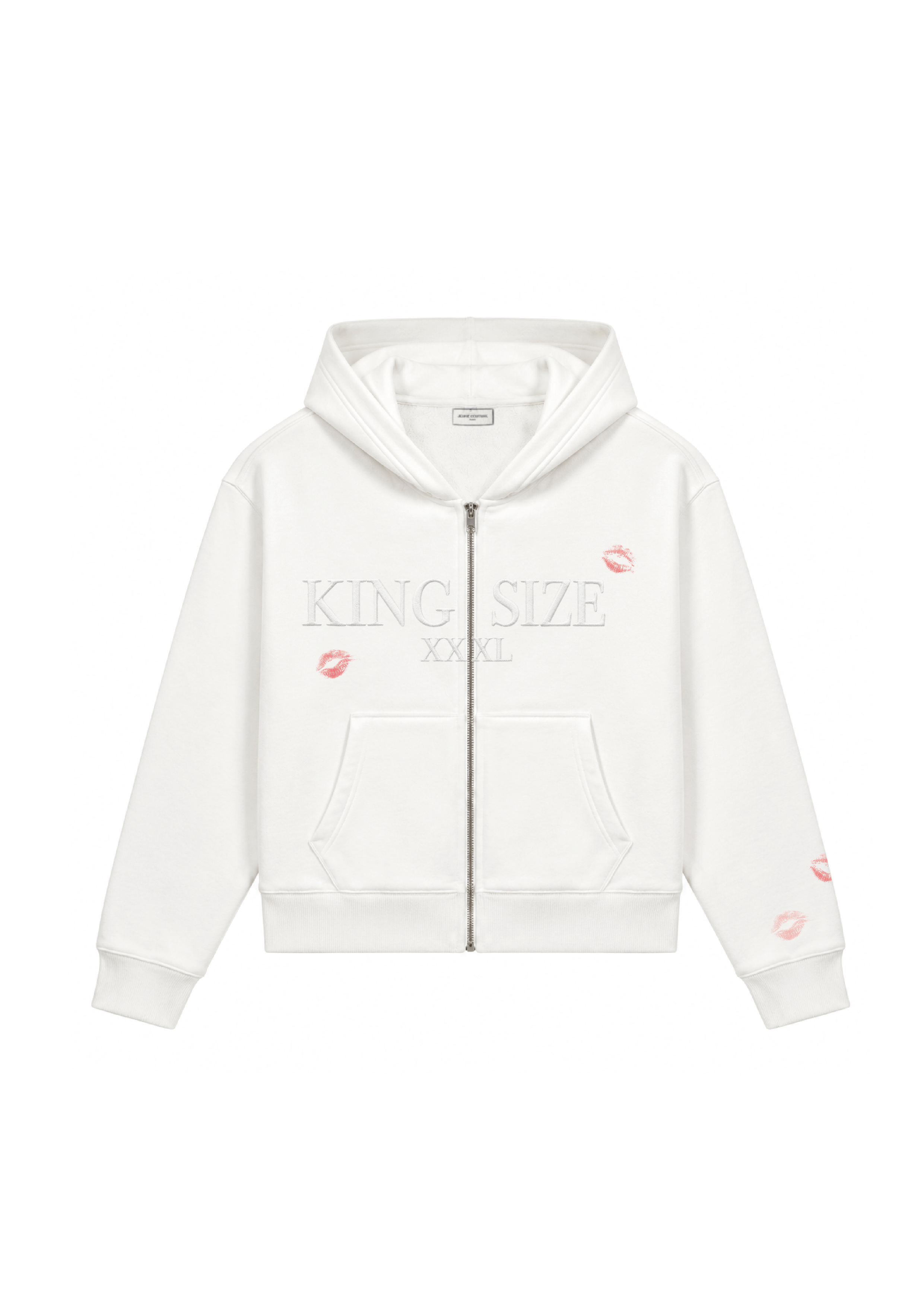 hoodie zippé kingsize blanc